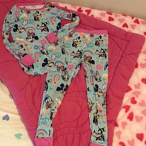 Disney Little Sleepies Mickey and Friends Kids Pajama Set - Blue and Pink